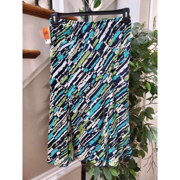 Ross Women Multicolor Polyester A-Line Pull On Casual Knee Length Skirt Size 10 - Picture 4 of 8